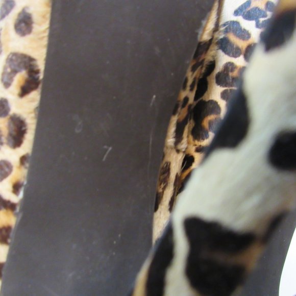 Kelsi Dagger Calf Hair Leopard Print Platform Stiletto Heels - Picture 8 of 10